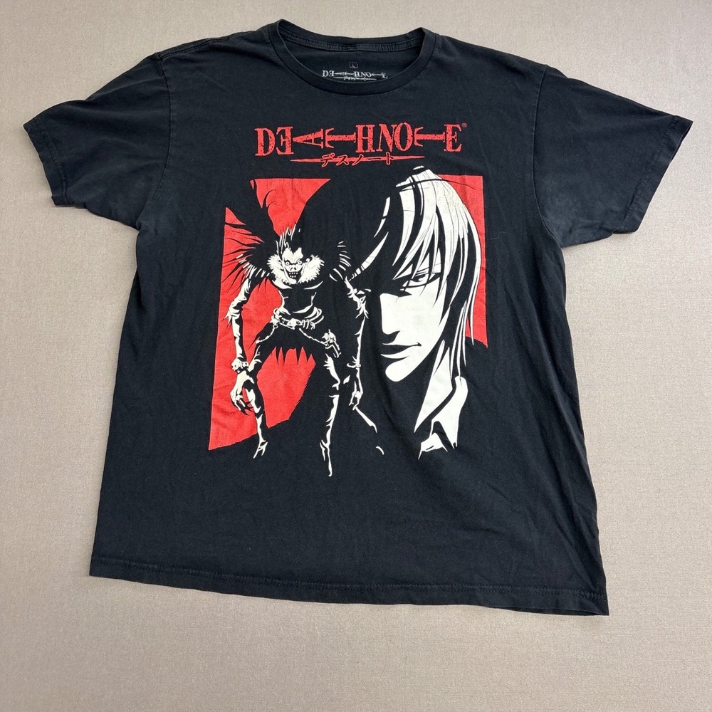 Death Note Light Yagami Ryuk Graphic T-Shirt Mens Large Black Ripple Junction